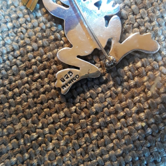 Brooch of Rabbit silver and brass - Picture 3 of 5